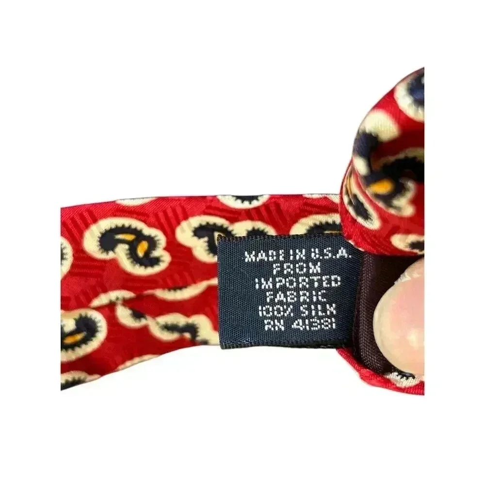 Polo By Ralph Lauren Silk Necktie Red With Blue 0range Beige Design 3 3/4” X 50”